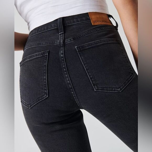 Denim Forum The Arlo High Rise Straight 28L - Black Size 24 - Picture 8 of 10